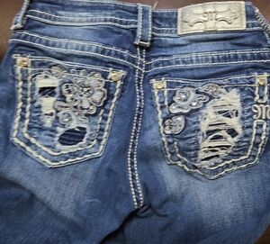 Miss Me Blue Embroidered Boot Cut Jeans